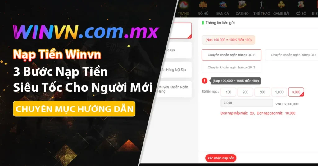 Nạp tiền Winvn siêu tốc